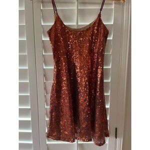 Size M Urban Outfitters Burgundy Greta Sequin Slip Mini Dress